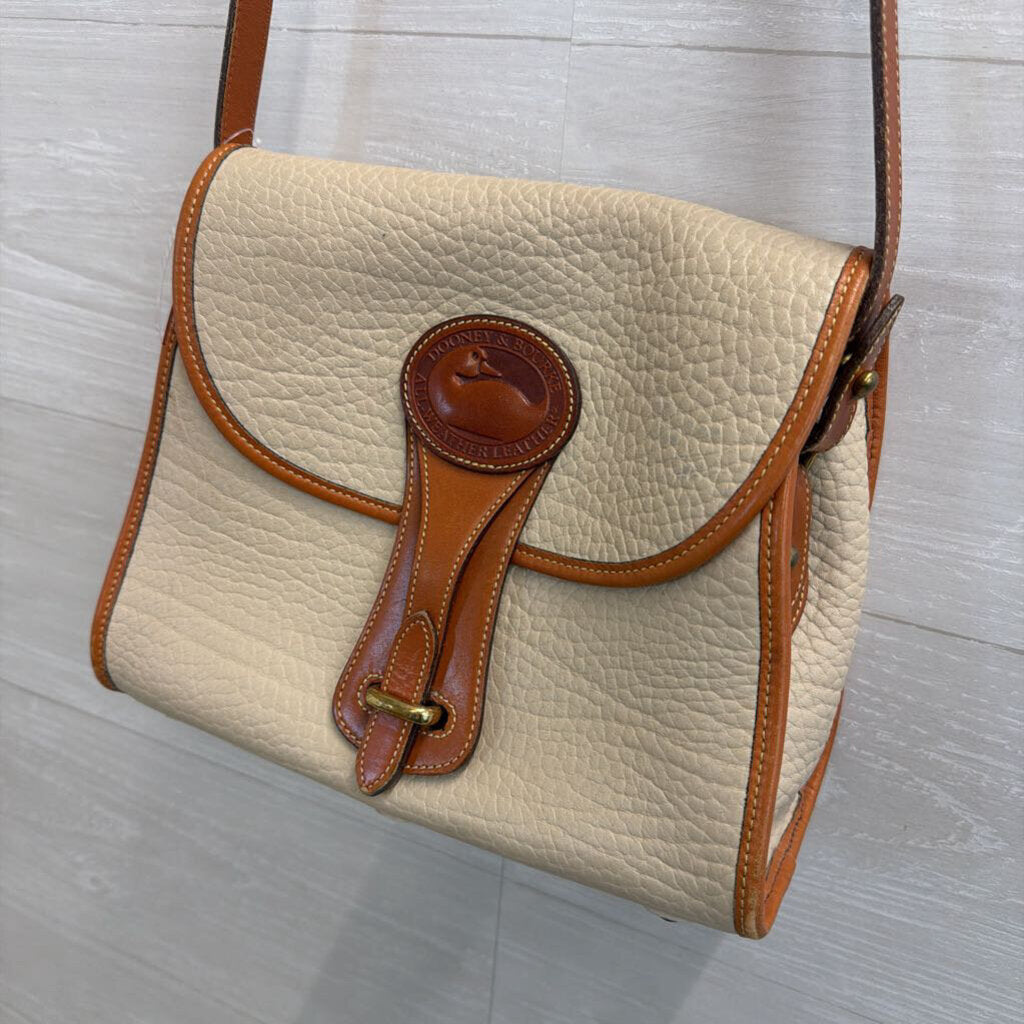 Vintage Dooney and Bourke Cream/ Brown All Weather Leather Essex Purse