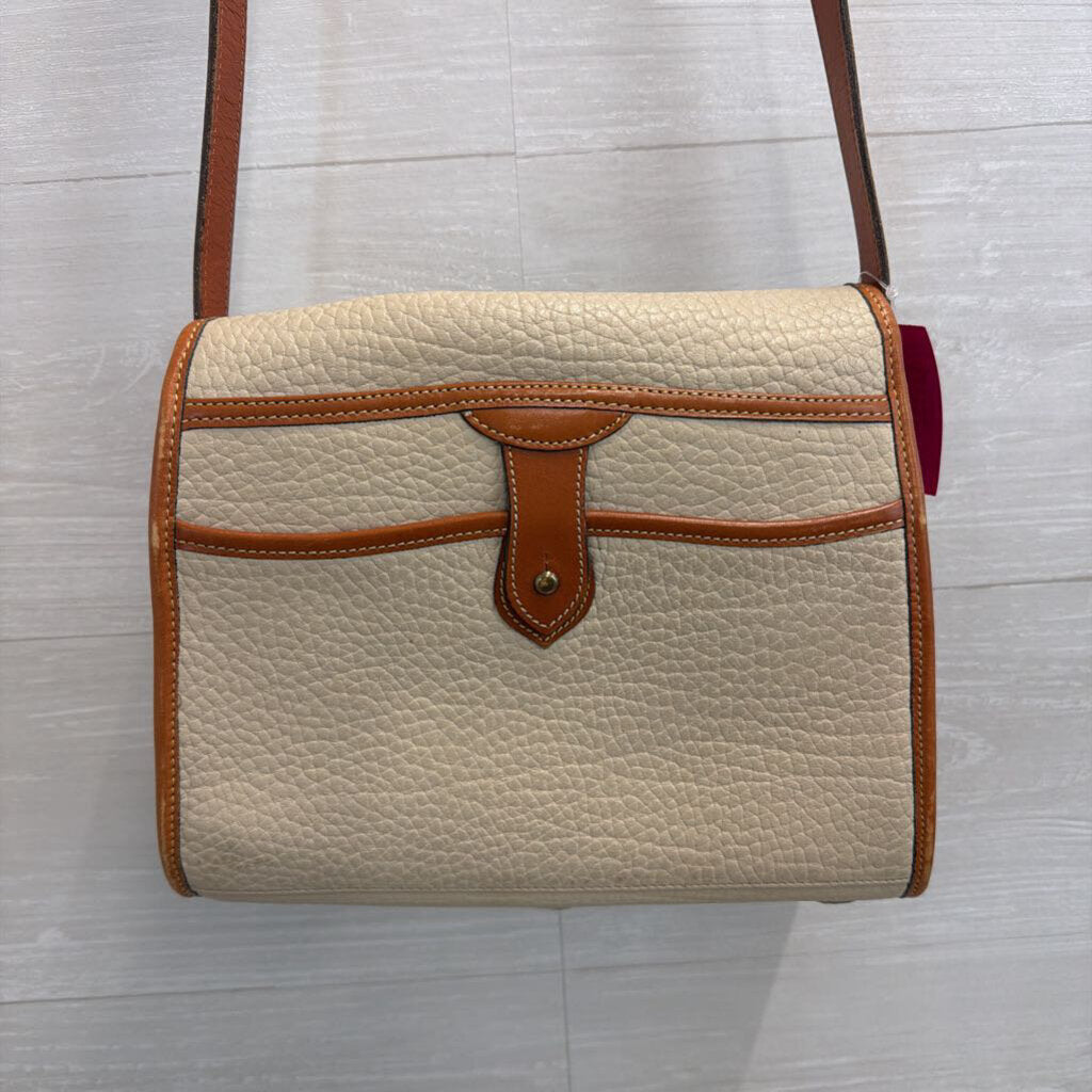 Vintage Dooney and Bourke Cream/ Brown All Weather Leather Essex Purse