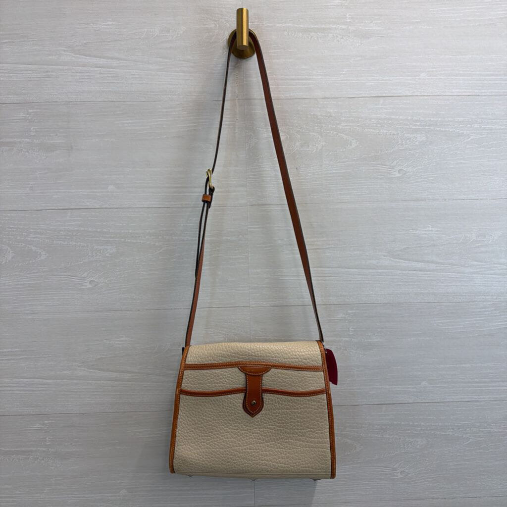 Vintage Dooney and Bourke Cream/ Brown All Weather Leather Essex Purse