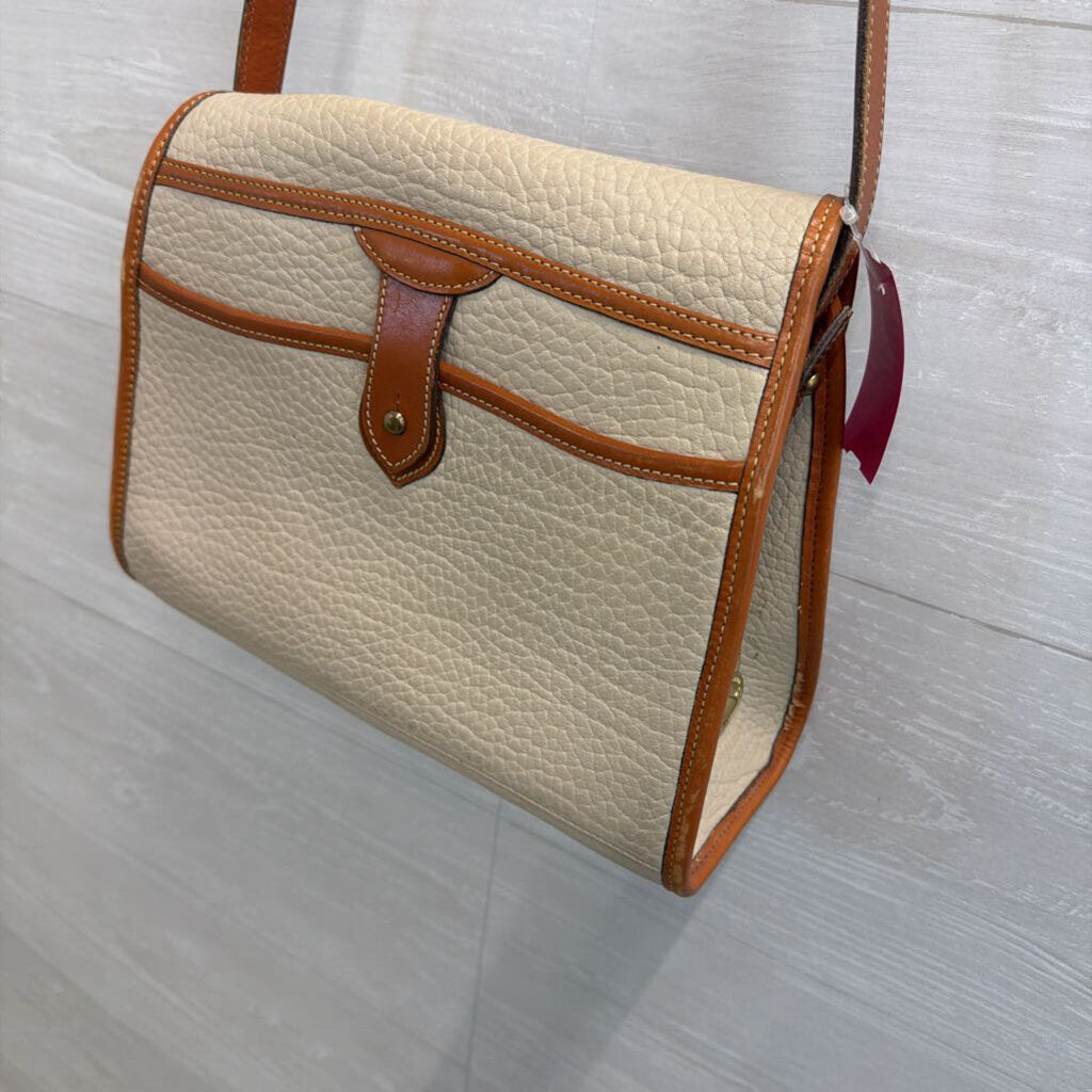 Vintage Dooney and Bourke Cream/ Brown All Weather Leather Essex Purse