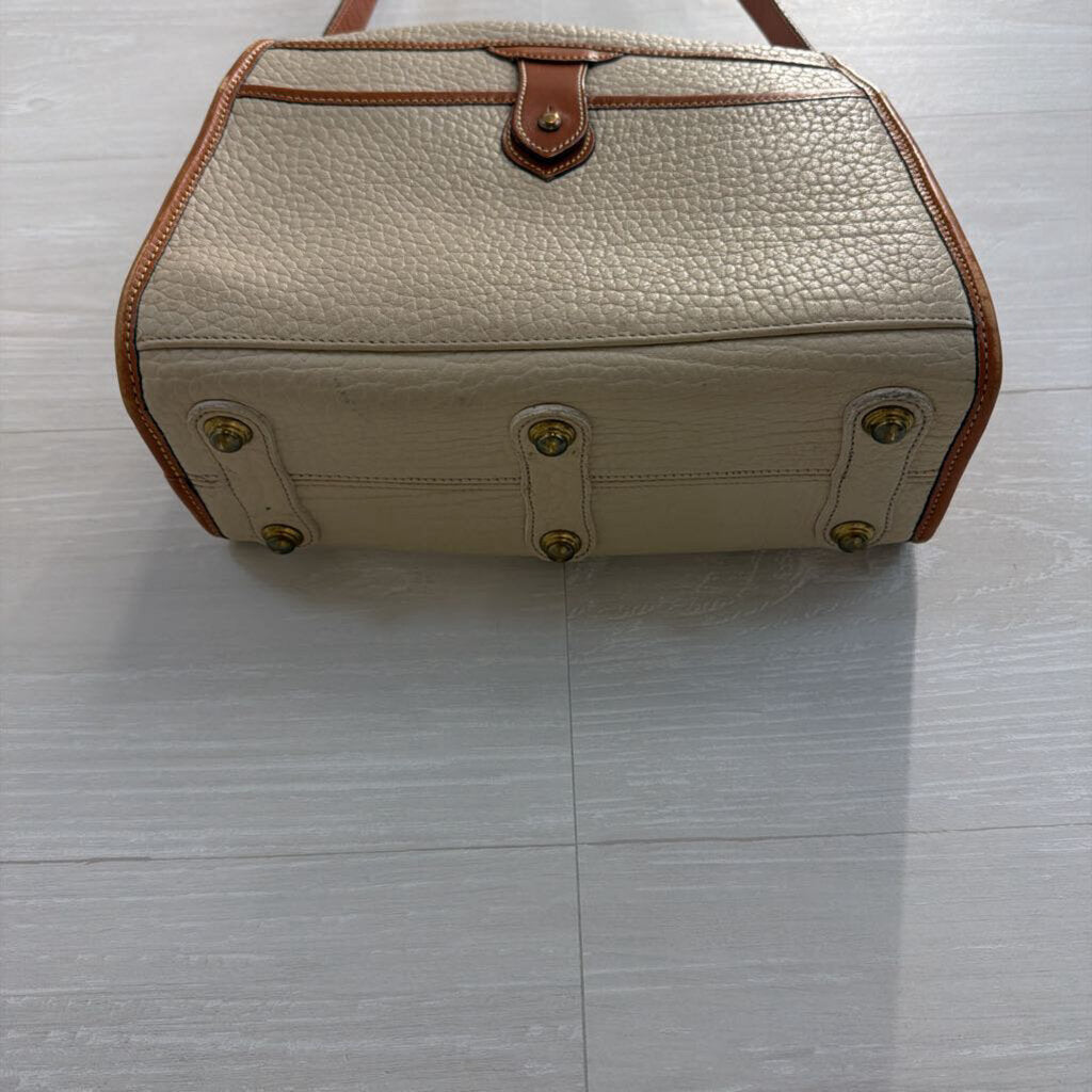 Vintage Dooney and Bourke Cream/ Brown All Weather Leather Essex Purse