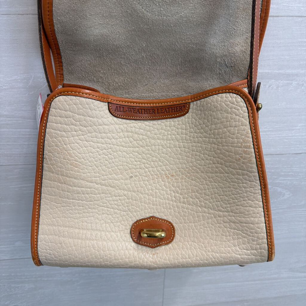 Vintage Dooney and Bourke Cream/ Brown All Weather Leather Essex Purse