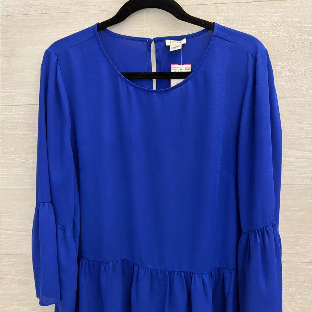 J Crew Royal Blue Long Sleeve Top Large