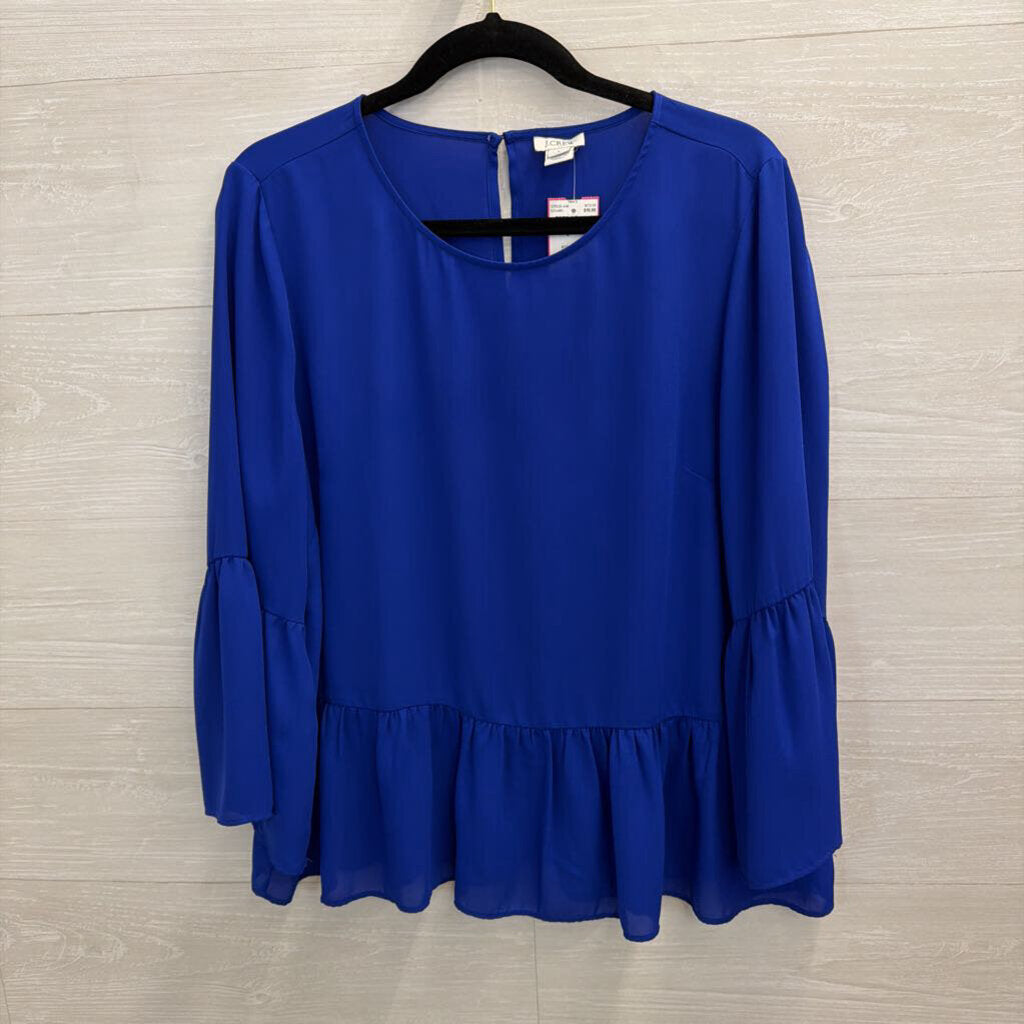J Crew Royal Blue Long Sleeve Top Large