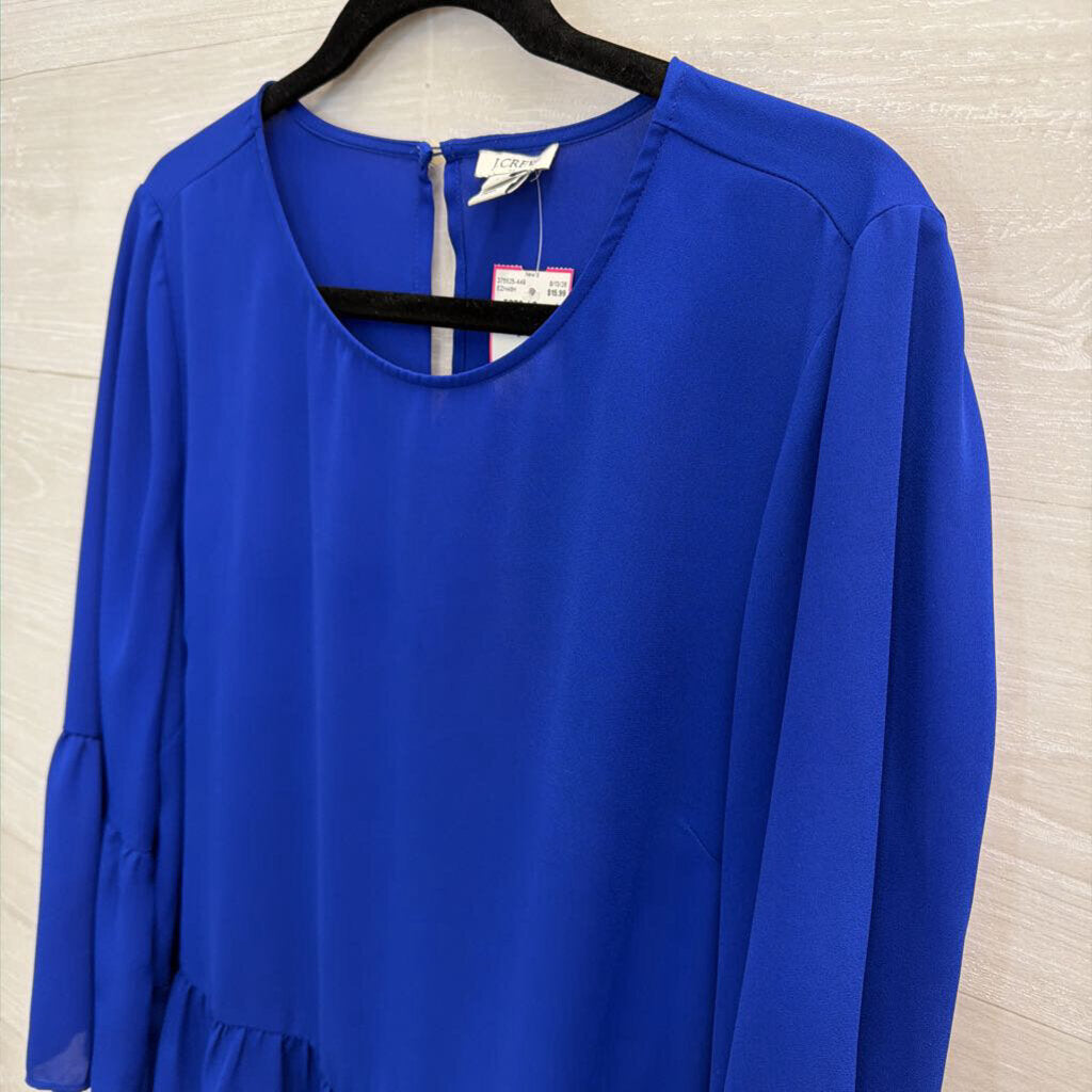 J Crew Royal Blue Long Sleeve Top Large