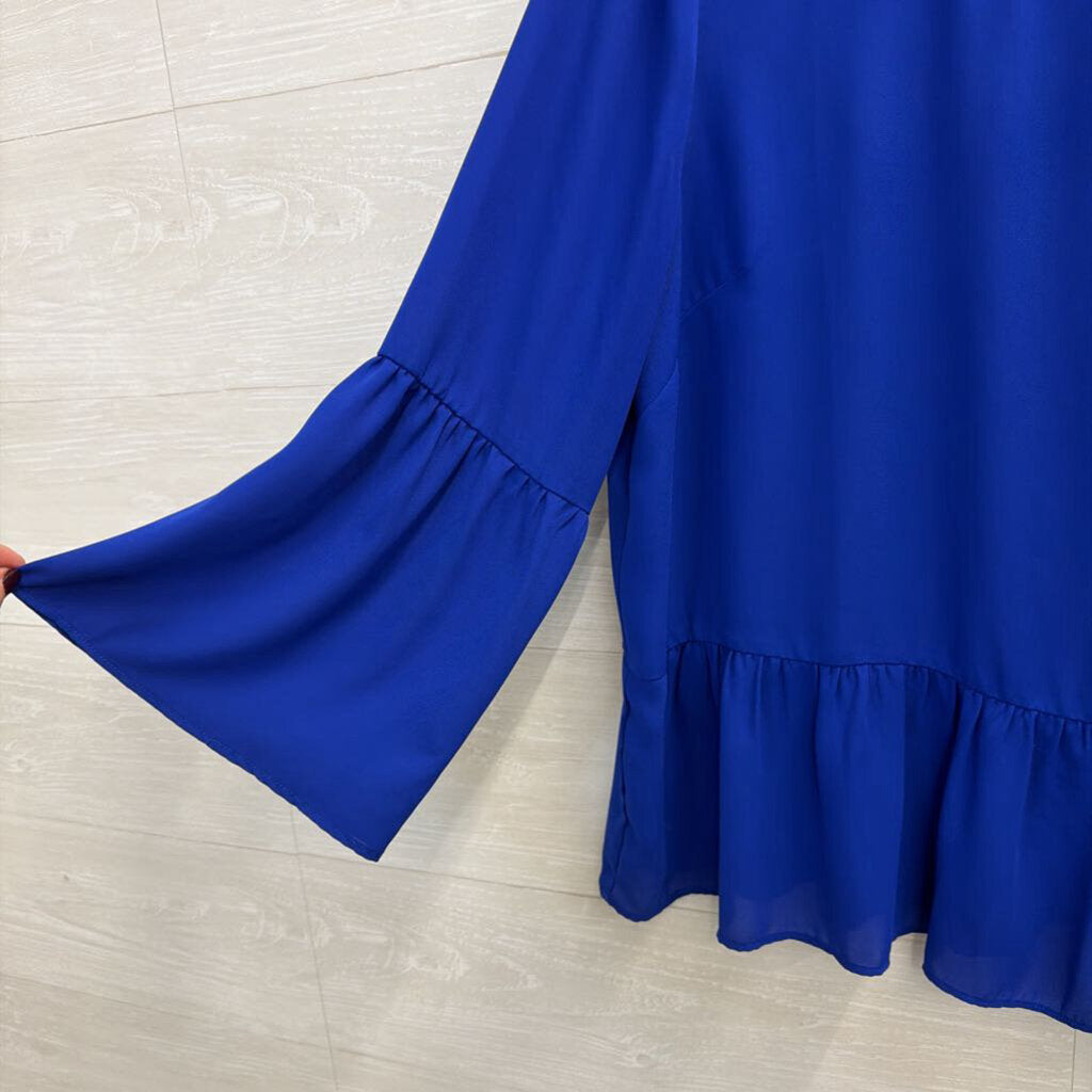 J Crew Royal Blue Long Sleeve Top Large