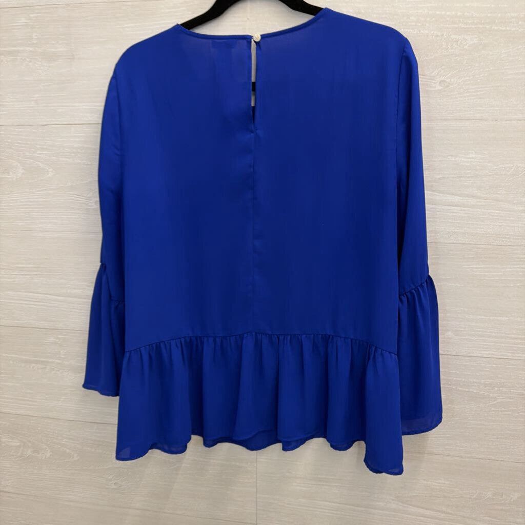 J Crew Royal Blue Long Sleeve Top Large