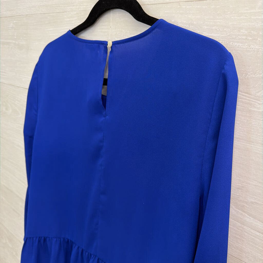 J Crew Royal Blue Long Sleeve Top Large