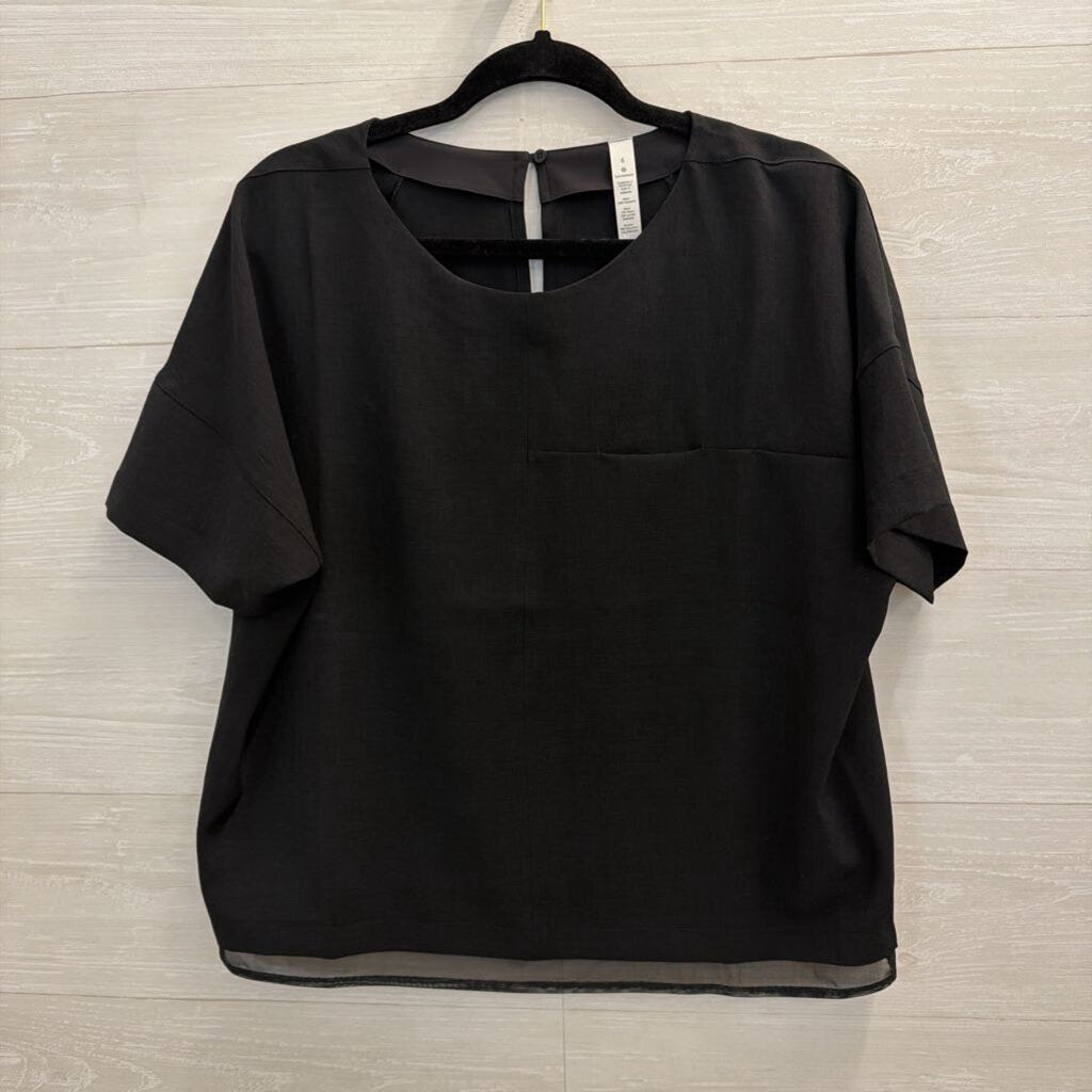 Lululemon Black Short Sleeve Boxy Top 6