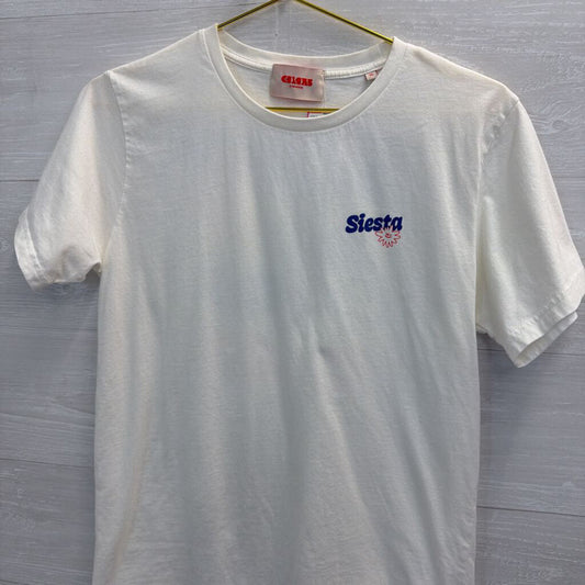 Colors of Madrid White Siesta Short Sleeve Graphic Tee Medium