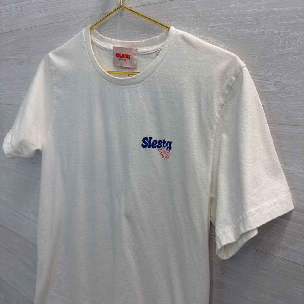 Colors of Madrid White Siesta Short Sleeve Graphic Tee Medium