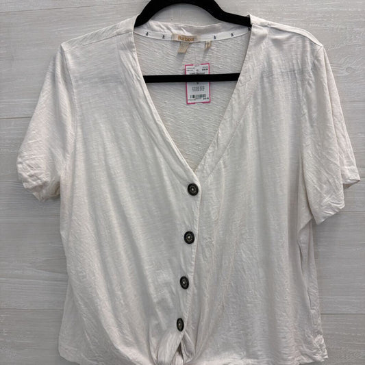 Barbour White Short Sleeve Button Tie Front Top 12
