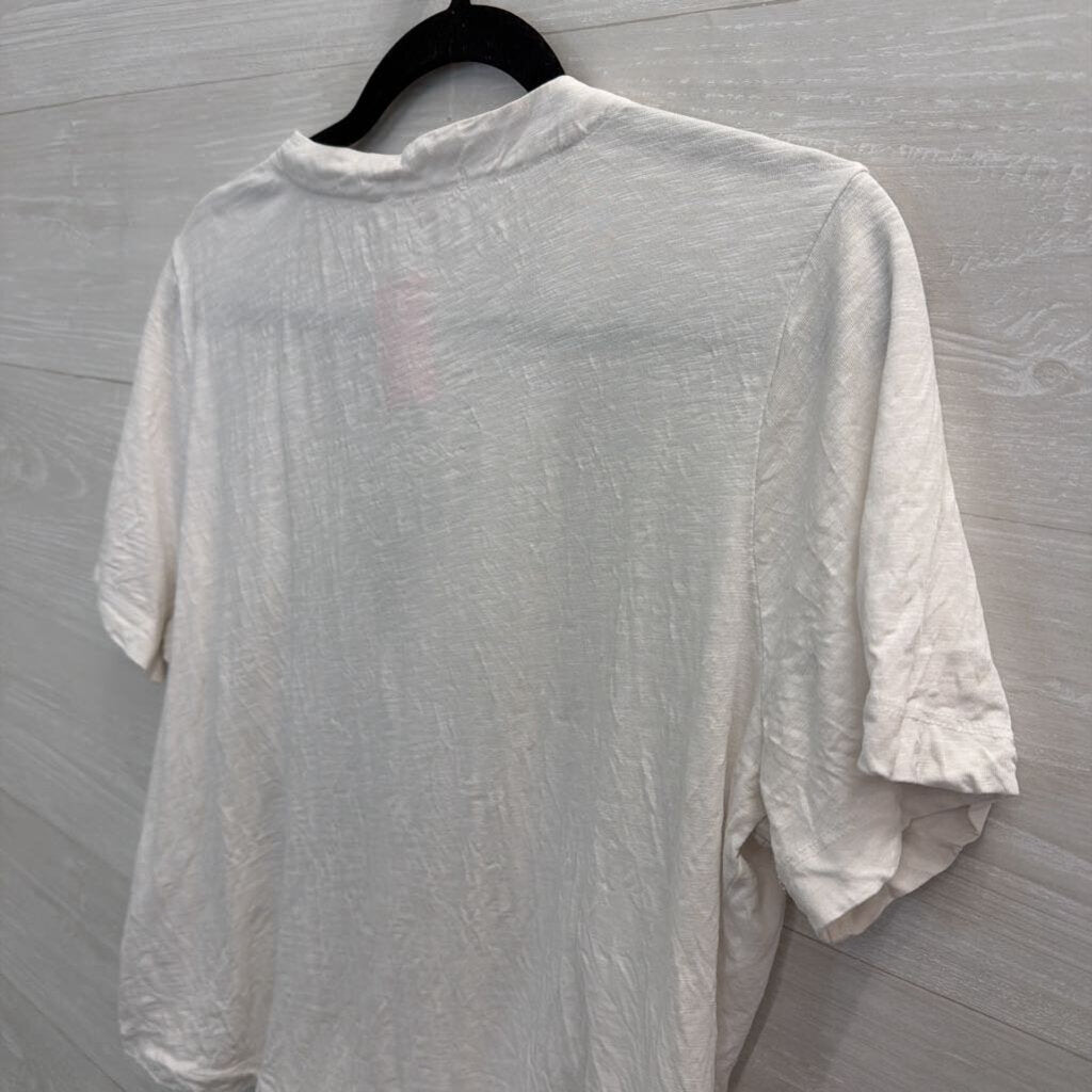 Barbour White Short Sleeve Button Tie Front Top 12