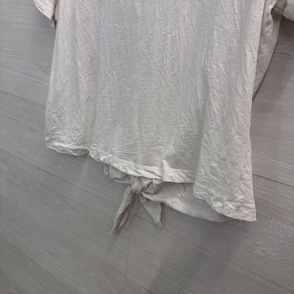 Barbour White Short Sleeve Button Tie Front Top 12