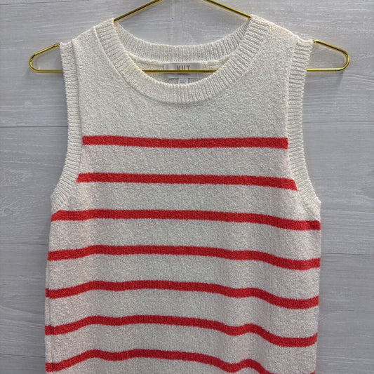 KUT White/ Pink Knit Striped Tank Top Medium