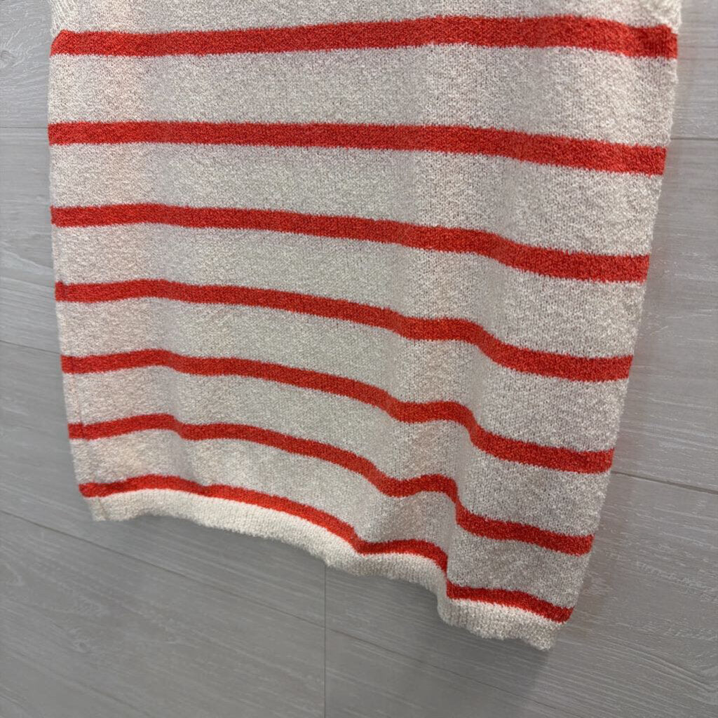 KUT White/ Pink Knit Striped Tank Top Medium