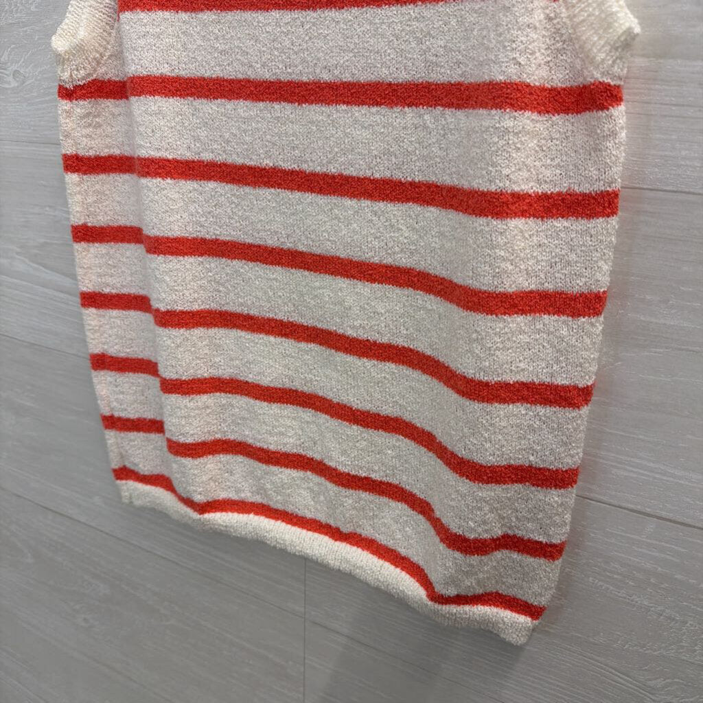 KUT White/ Pink Knit Striped Tank Top Medium