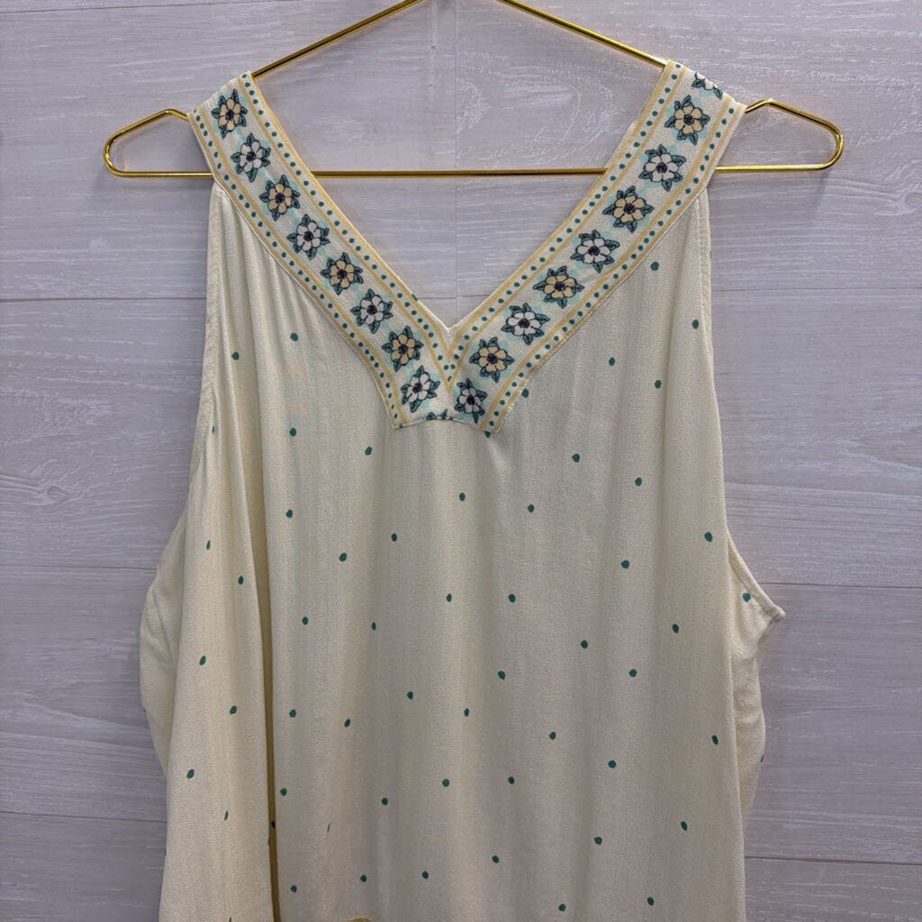 Loft Yellow/ Green Print Tank Top Large