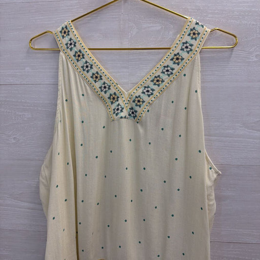 Loft Yellow/ Green Print Tank Top Large
