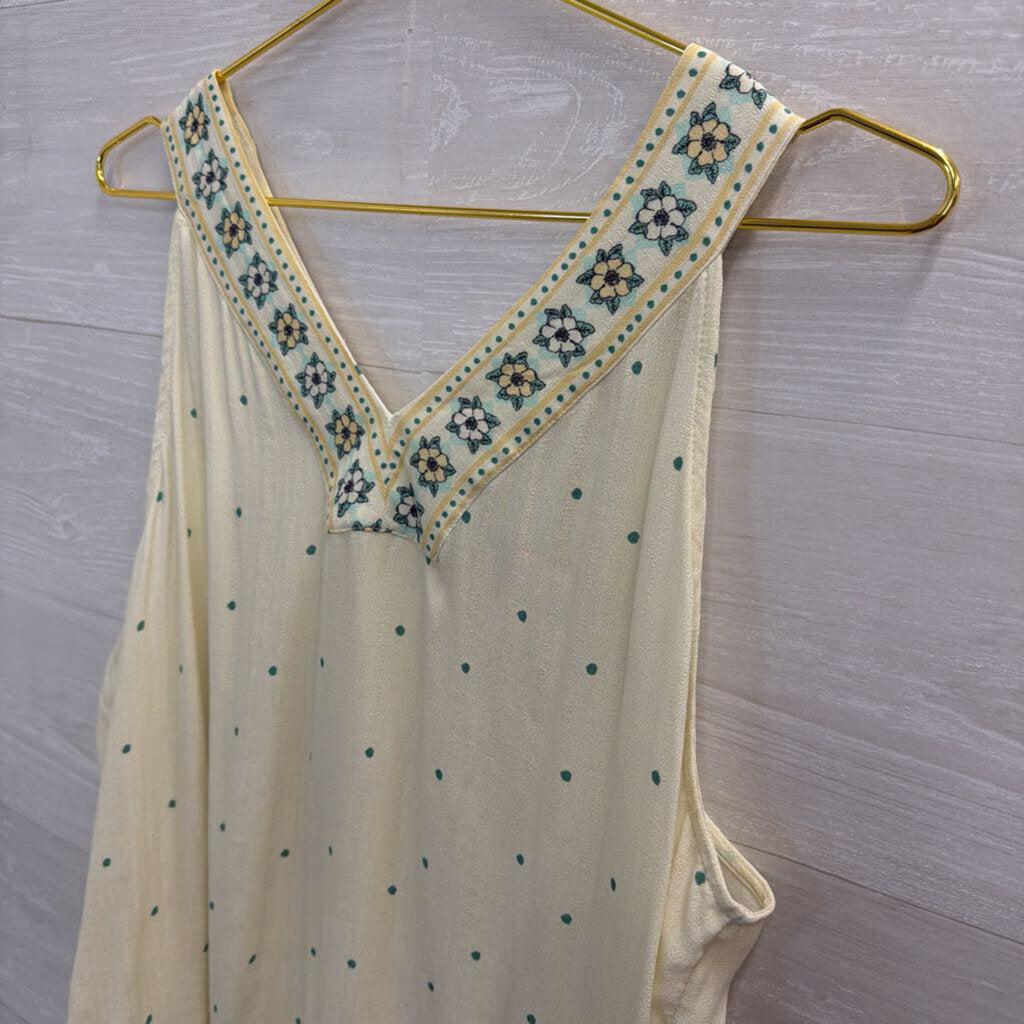 Loft Yellow/ Green Print Tank Top Large