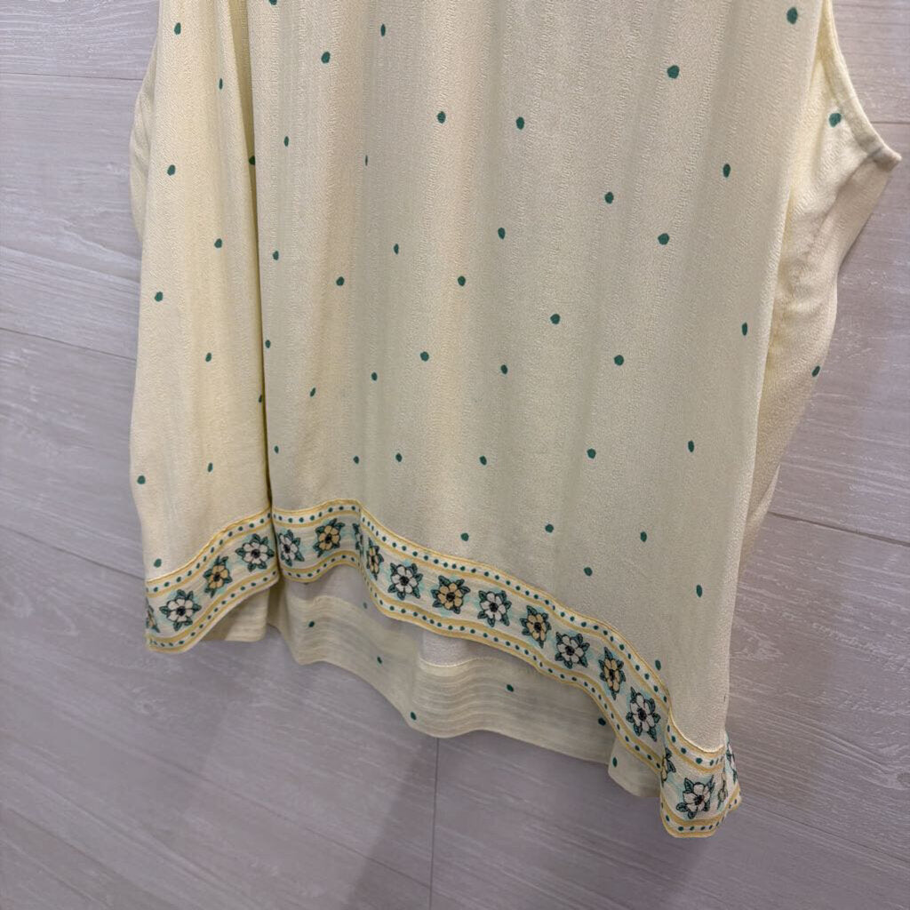 Loft Yellow/ Green Print Tank Top Large