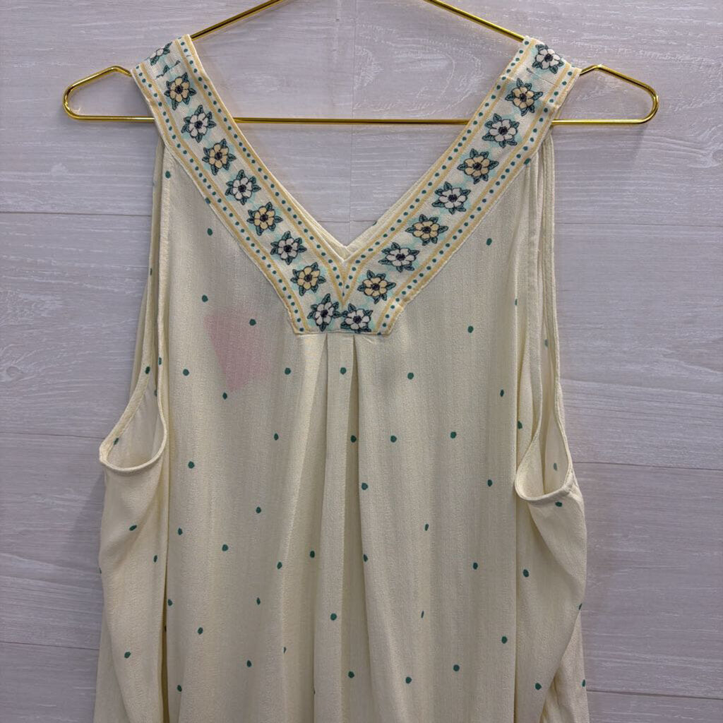Loft Yellow/ Green Print Tank Top Large