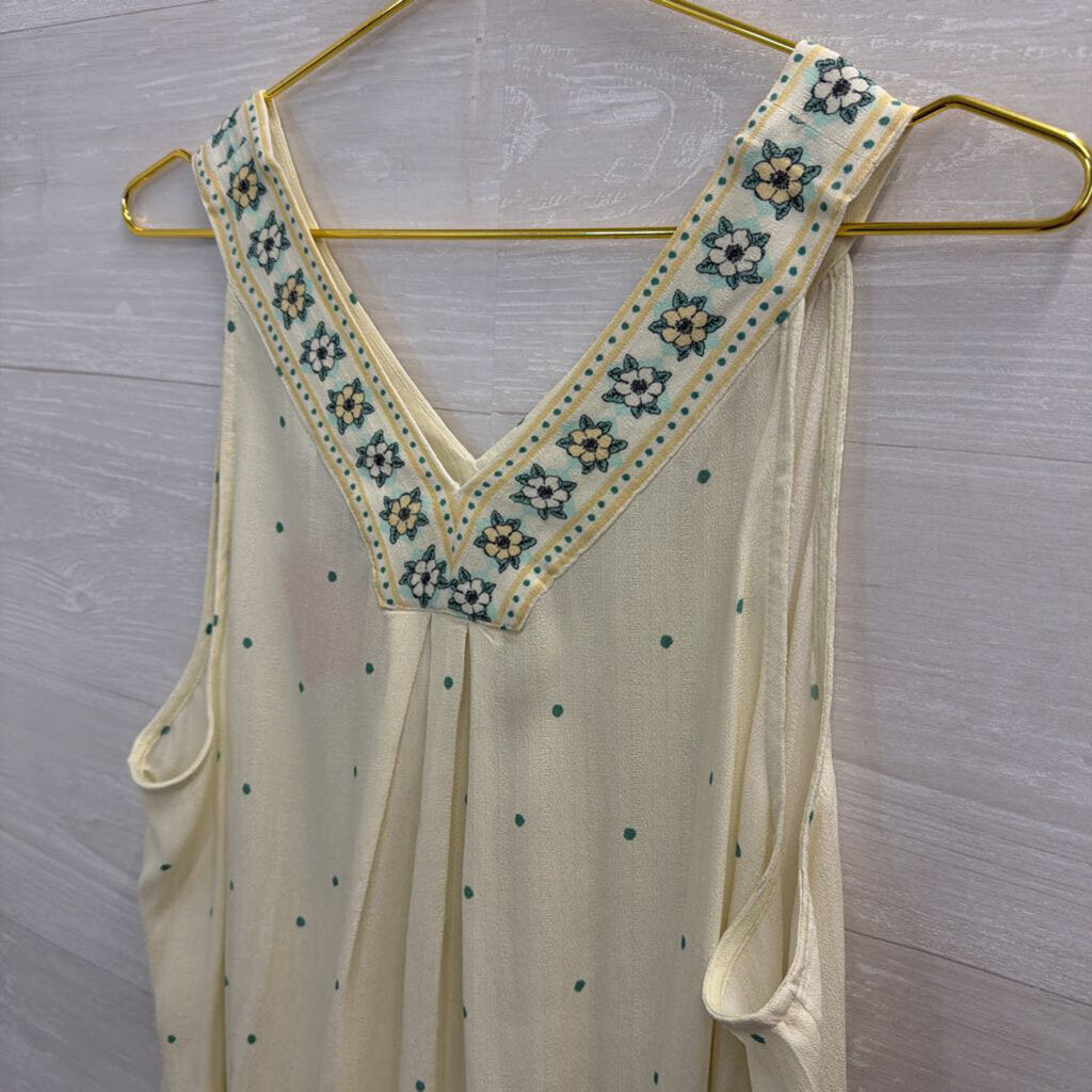 Loft Yellow/ Green Print Tank Top Large