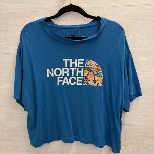 The North Face Blue/ Multi Cropped Short Sleeve Graphic Tee Extra Large