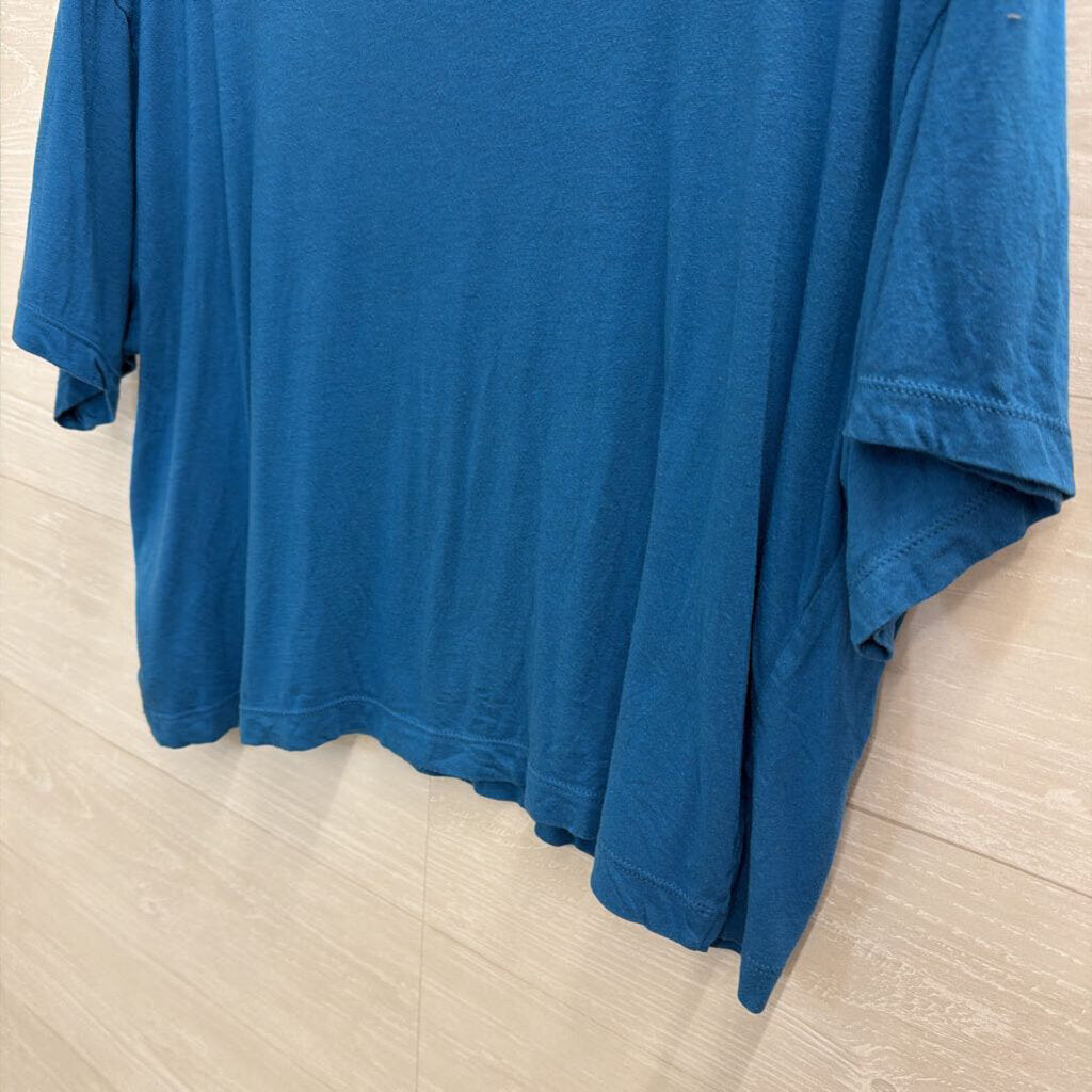 The North Face Blue/ Multi Cropped Short Sleeve Graphic Tee Extra Large