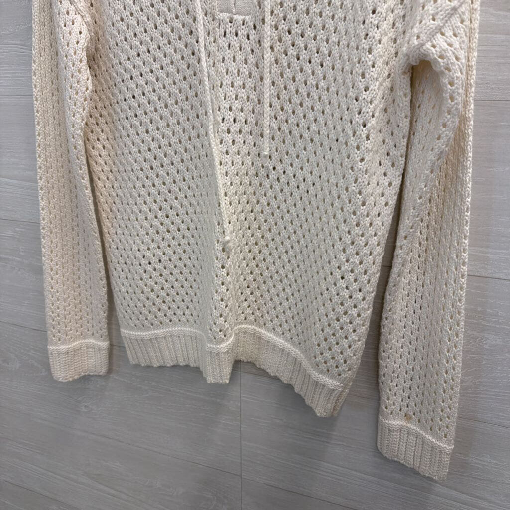 Cyrus White Open Knit Long Sleeve Top Extra Small