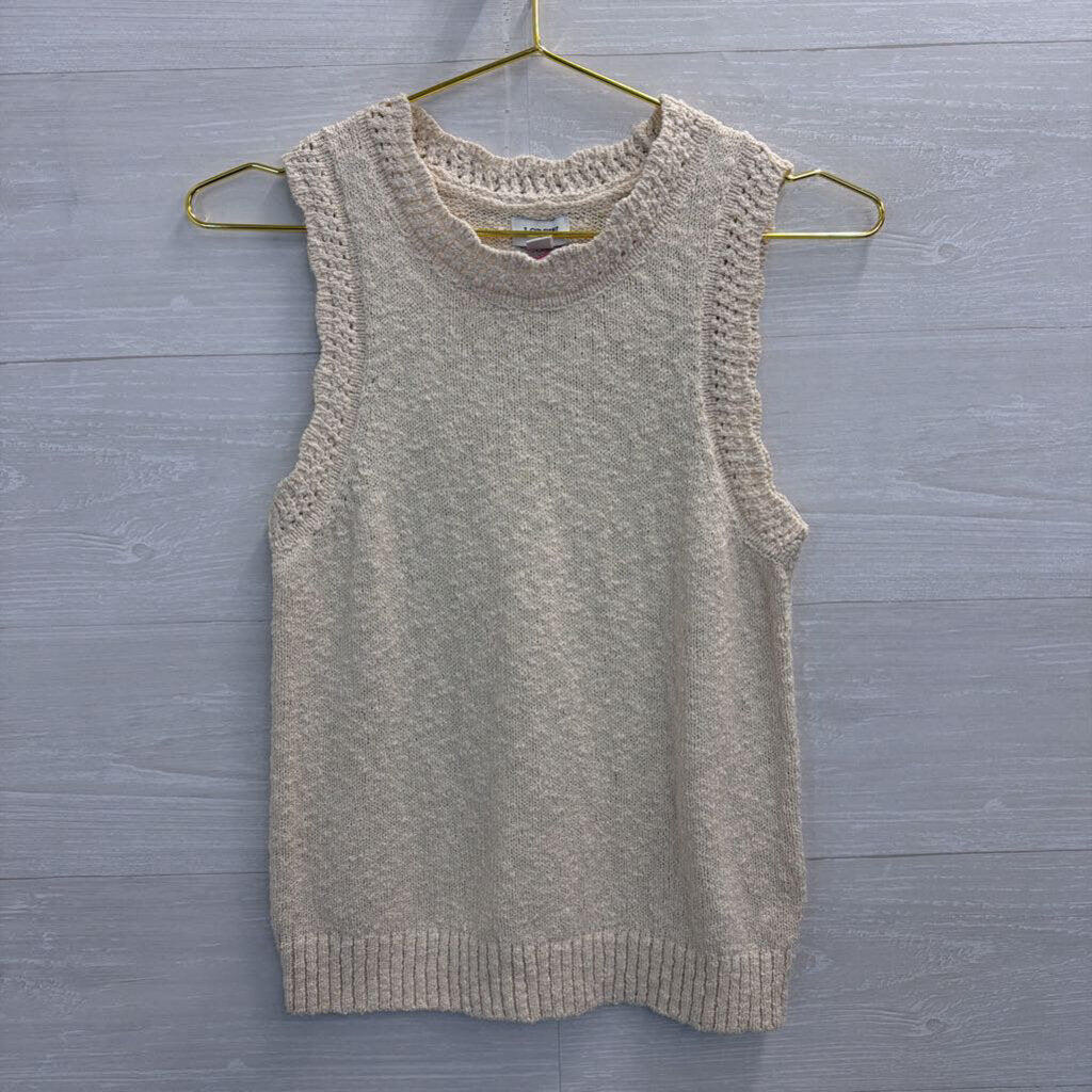 J Crew Cream Knit Tank Top Small