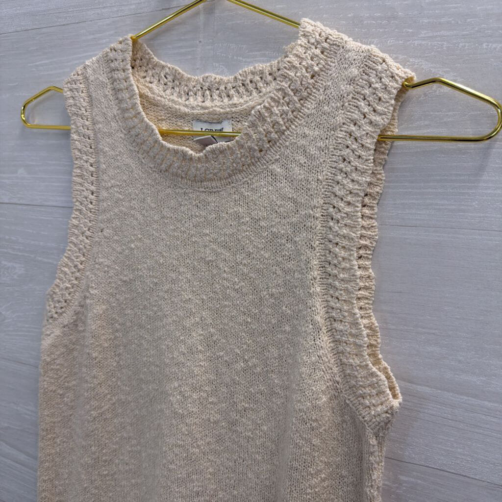 J Crew Cream Knit Tank Top Small