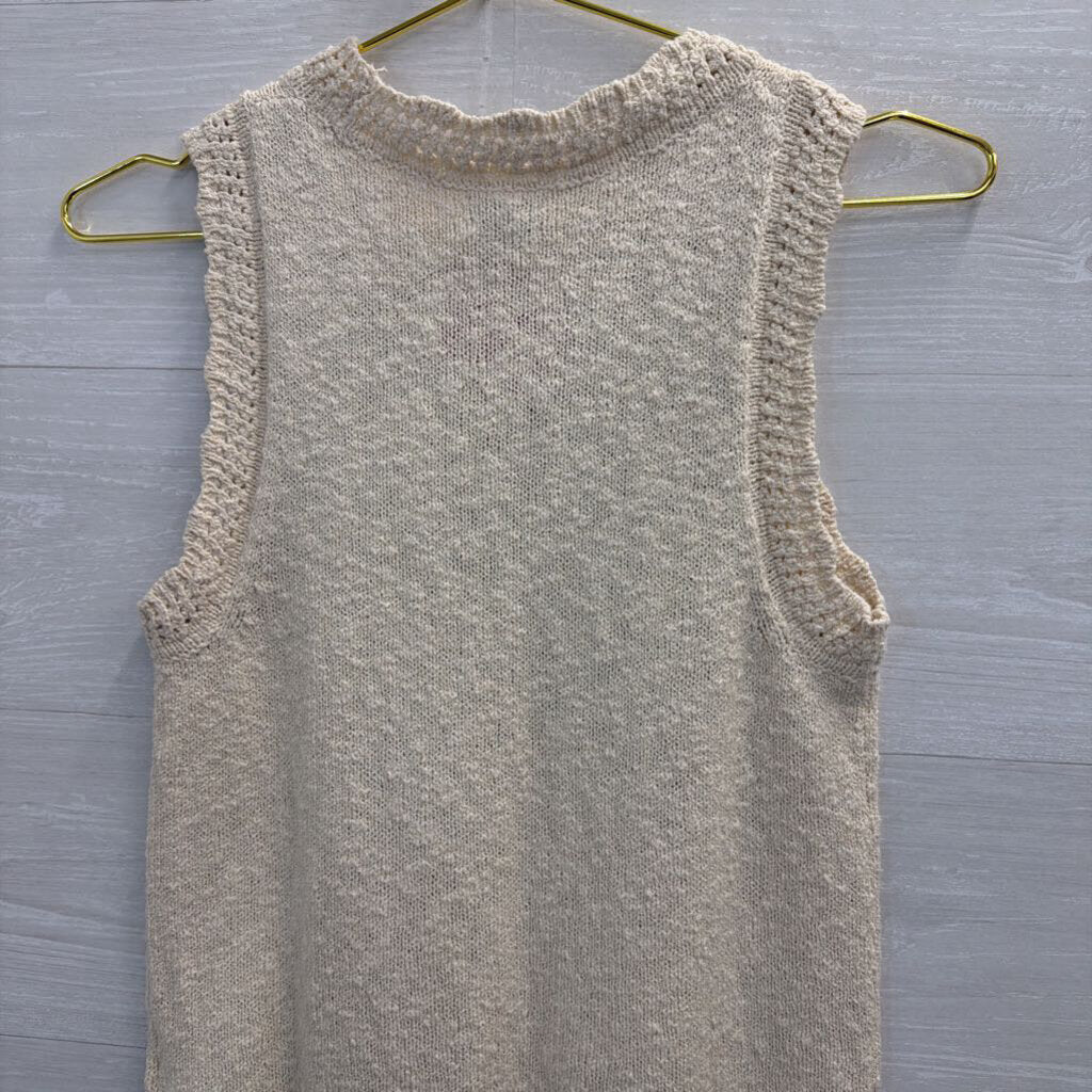 J Crew Cream Knit Tank Top Small