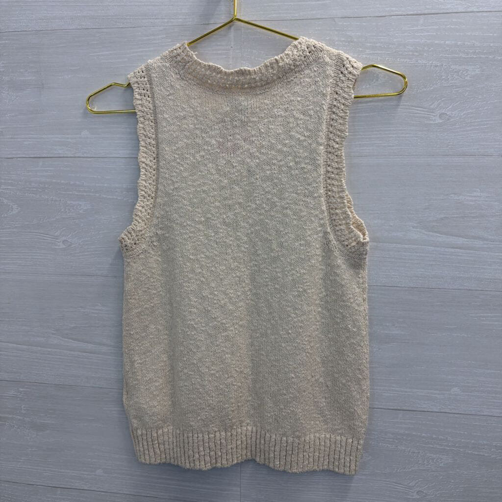 J Crew Cream Knit Tank Top Small