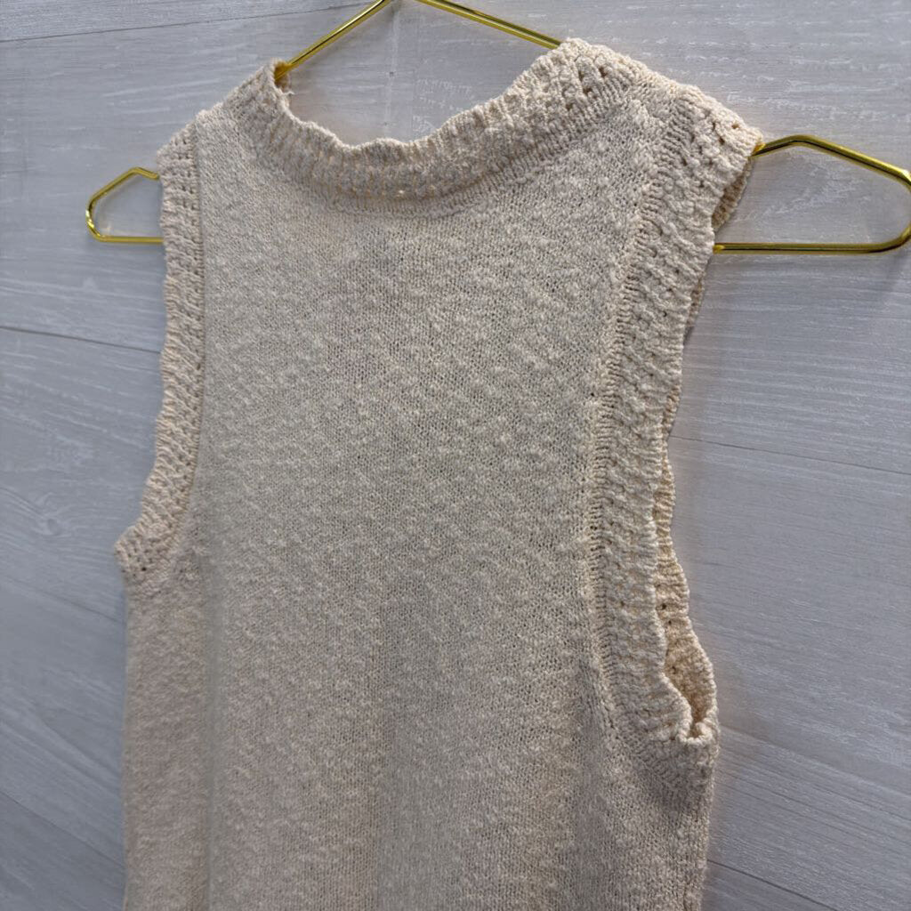 J Crew Cream Knit Tank Top Small