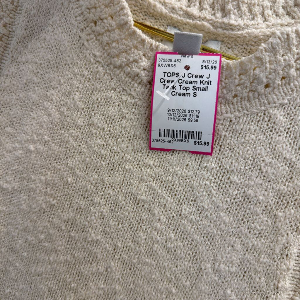 J Crew Cream Knit Tank Top Small