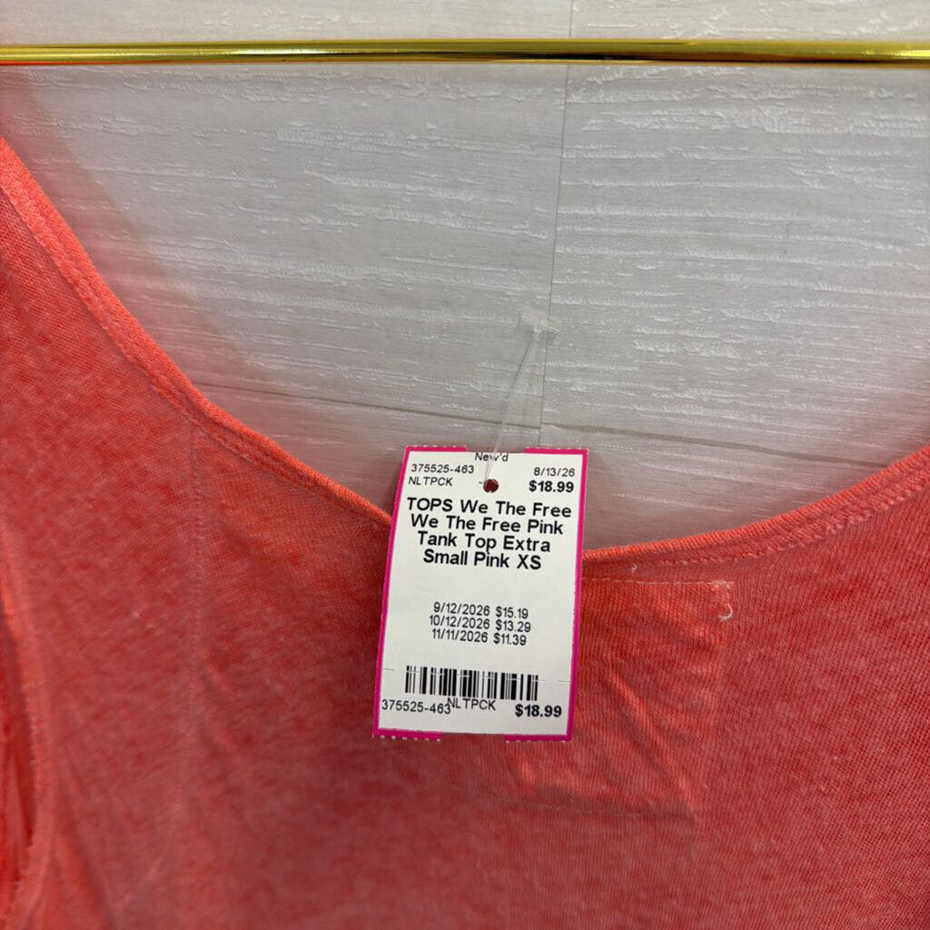 We The Free Pink Tank Top Extra Small