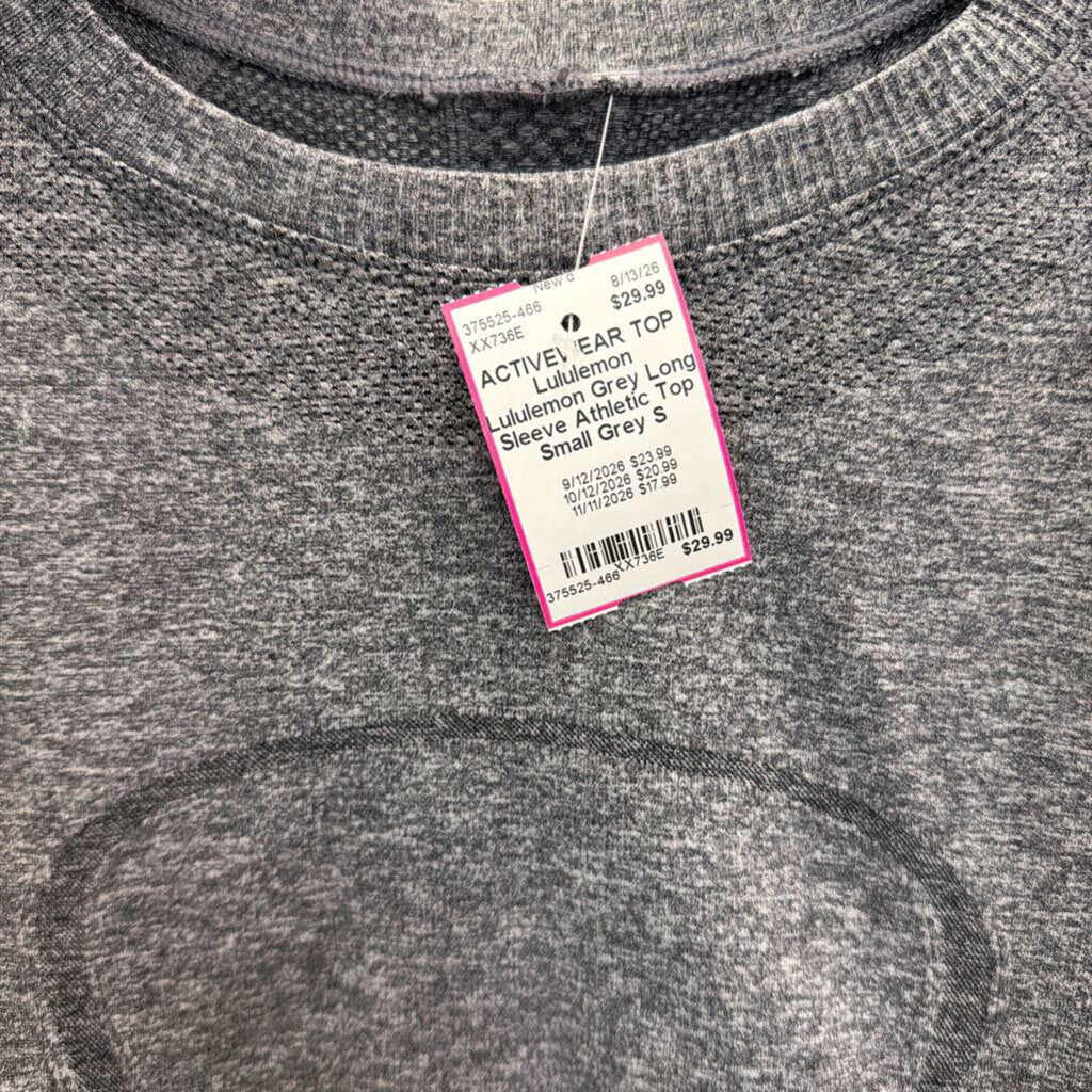 Lululemon Grey Long Sleeve Athletic Top Small