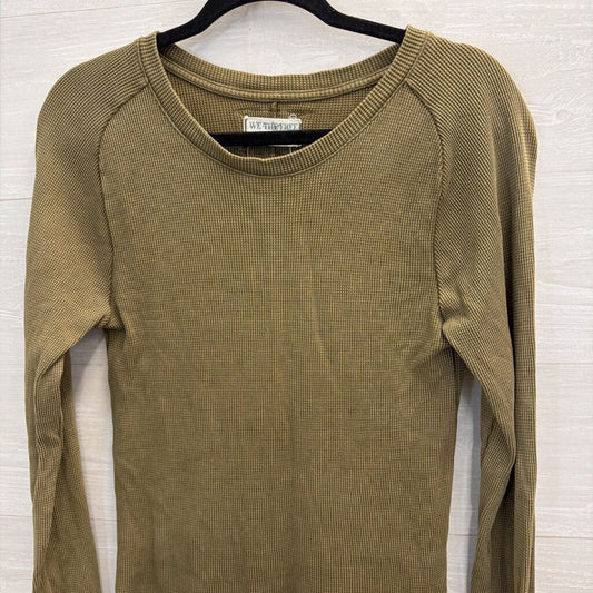 We The Free Green Textured Long Sleeve Top Large