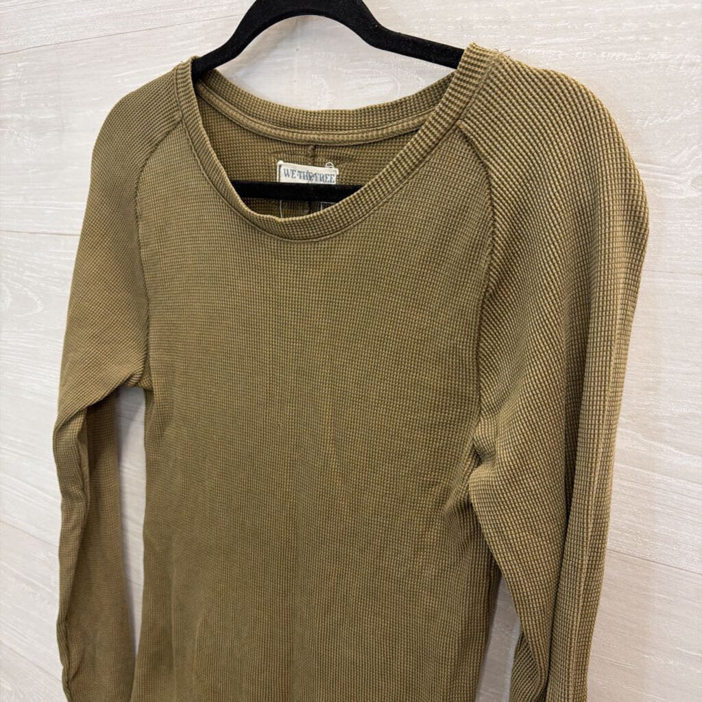 We The Free Green Textured Long Sleeve Top Large