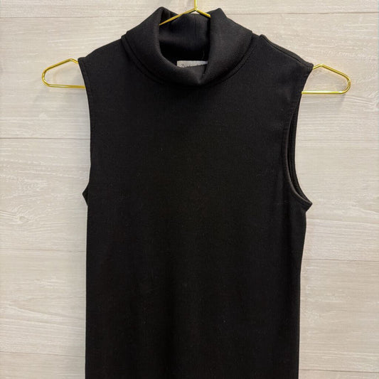 Michael Stars Black Knit Turtleneck Sleeveless Top Small