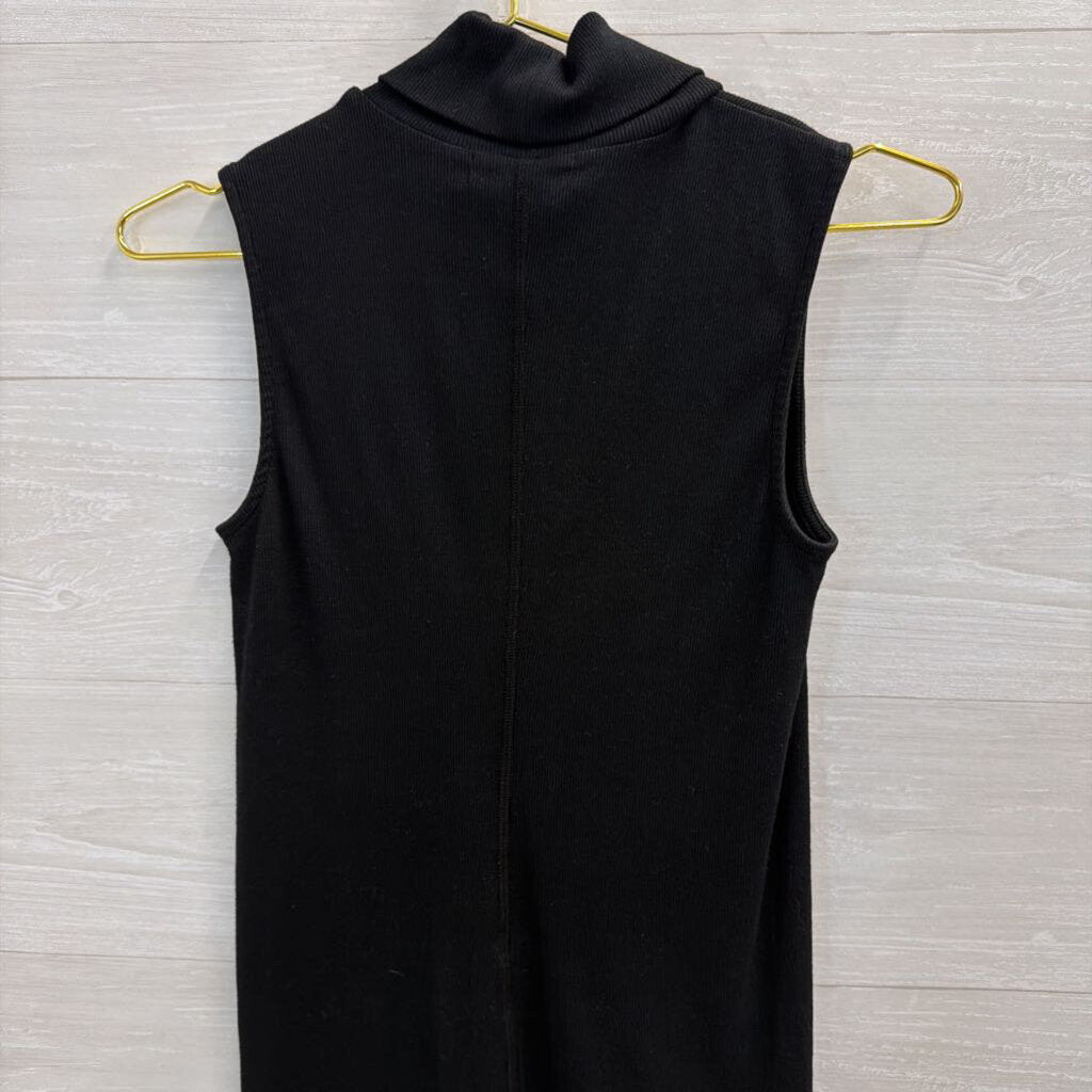 Michael Stars Black Knit Turtleneck Sleeveless Top Small