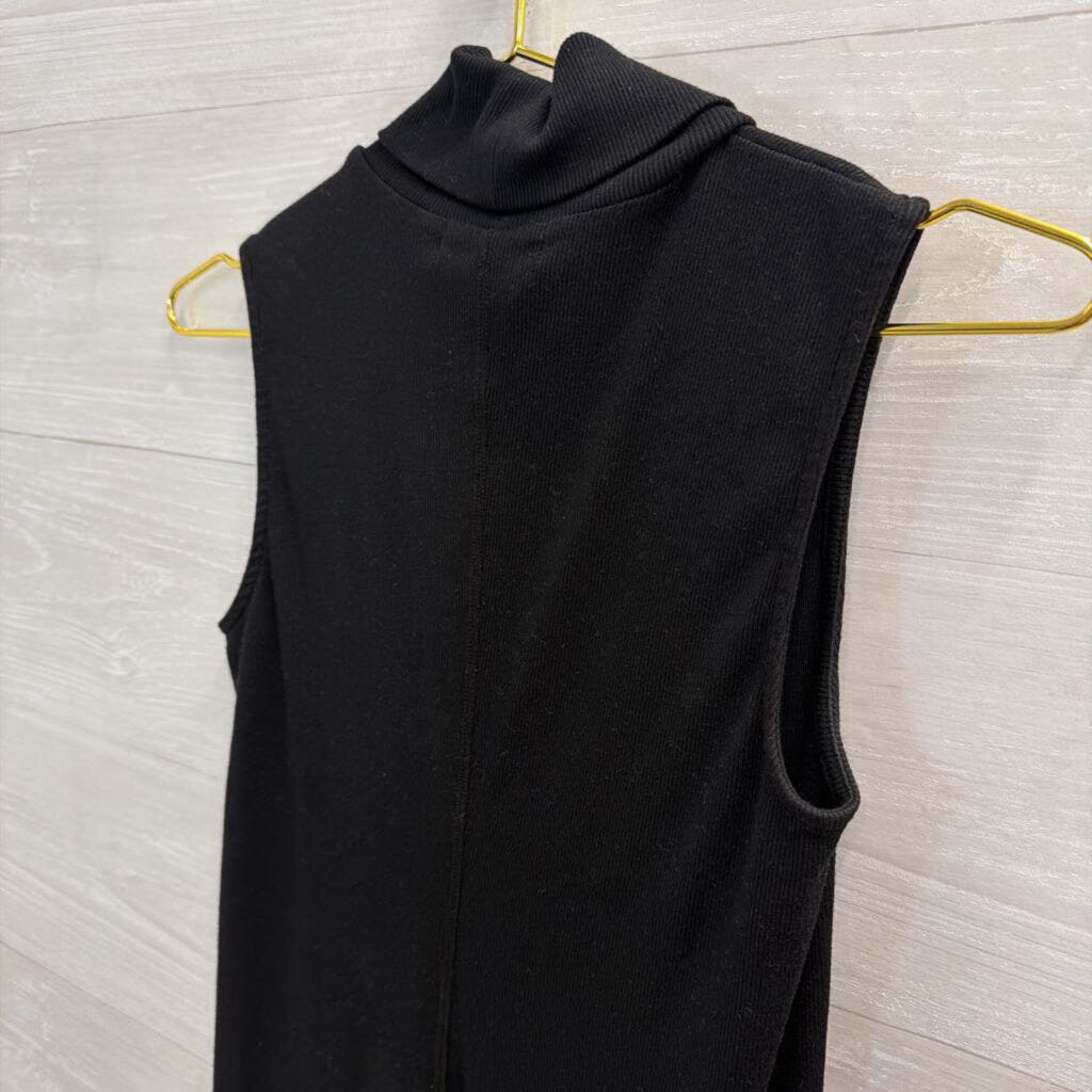 Michael Stars Black Knit Turtleneck Sleeveless Top Small