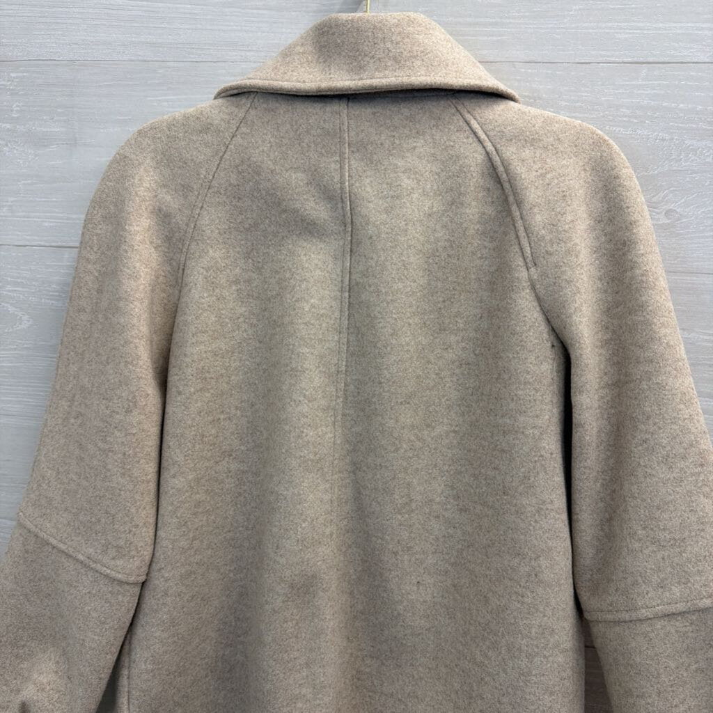 Avec Les Filles Beige Zip Up Boxy Jacket Small