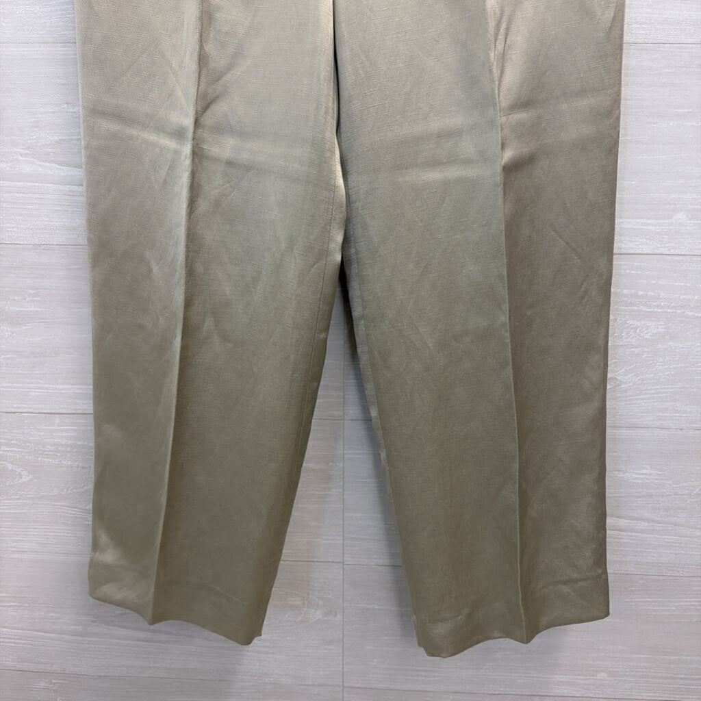 Massimo Dutti Green Sheen Trouser Pants 4