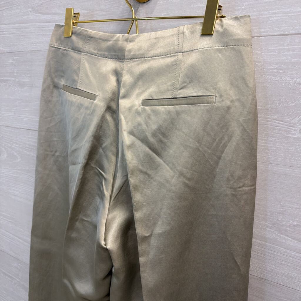 Massimo Dutti Green Sheen Trouser Pants 4