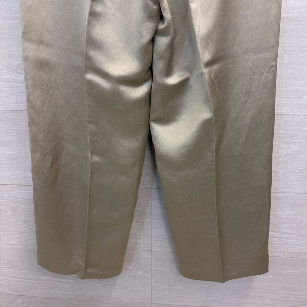 Massimo Dutti Green Sheen Trouser Pants 4