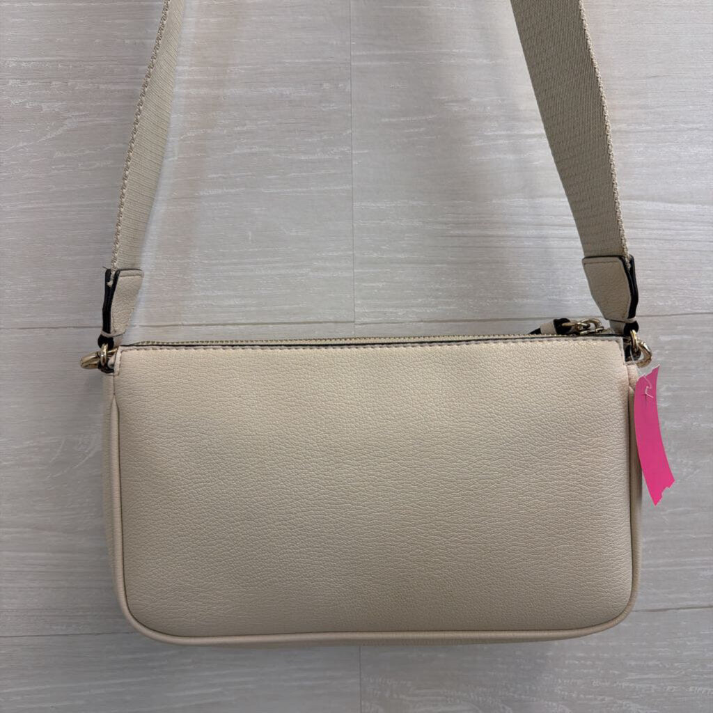 DKNY Cream Leather Crossbody Purse With Pouch
