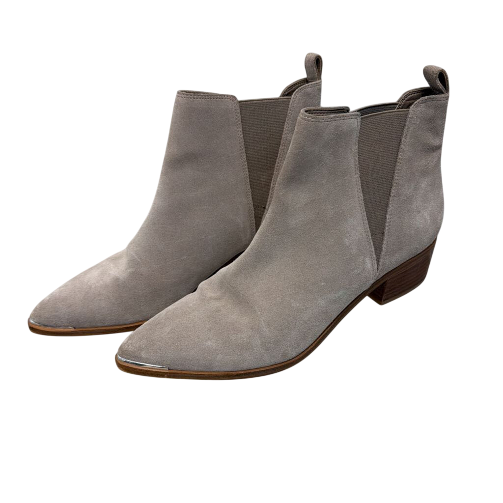 Marc Fisher Grey Suede LTD Yale Point Toe Chelsea Booties 8.5