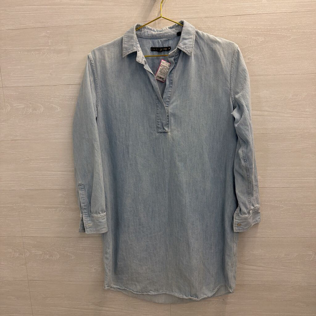 Rag and Bone Light Wash Chambray Long Sleeve Dress Medium